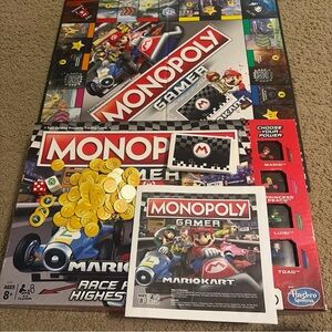 Monopoly Gamer Mario Kart Board Game incomplete